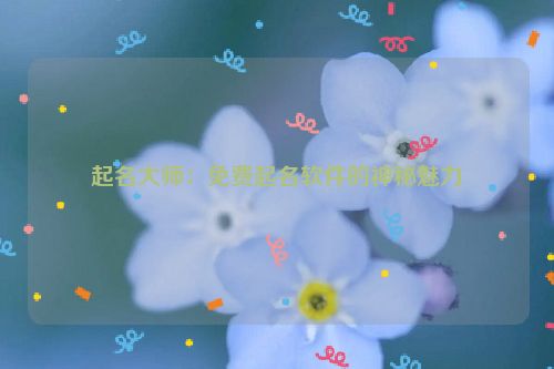 起名大师：免费起名软件的神秘魅力