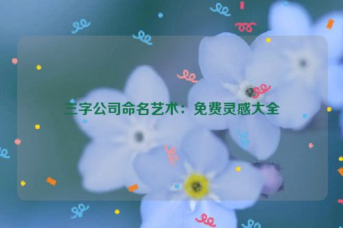 三字公司命名艺术：免费灵感大全