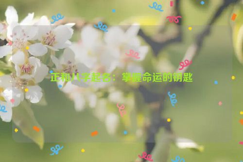 正和八字起名：掌握命运的钥匙