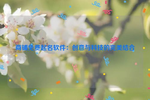 商铺免费起名软件：创意与科技的完美结合