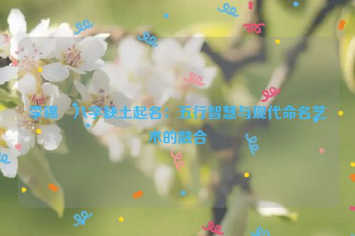 李锦玥八字缺土起名：五行智慧与现代命名艺术的融合