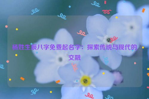 杨姓生辰八字免费起名字：探索传统与现代的交融