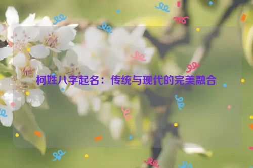 柯姓八字起名：传统与现代的完美融合