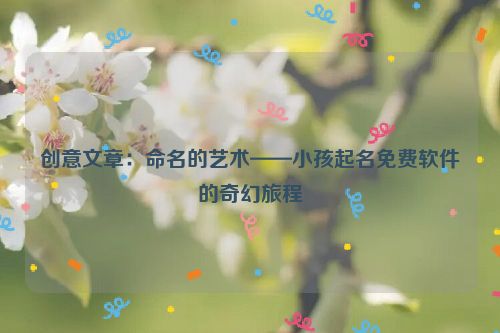 创意文章：命名的艺术——小孩起名免费软件的奇幻旅程