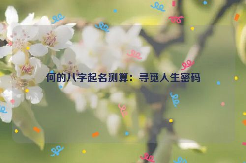 何的八字起名测算：寻觅人生密码