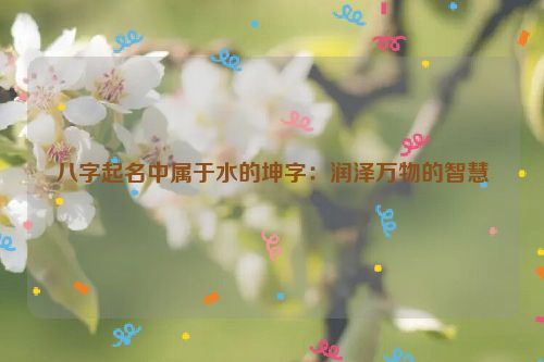 八字起名中属于水的坤字：润泽万物的智慧