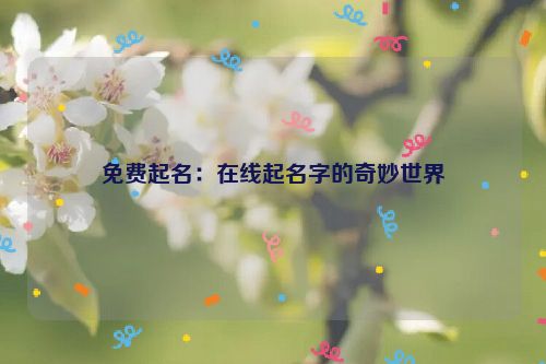 免费起名：在线起名字的奇妙世界