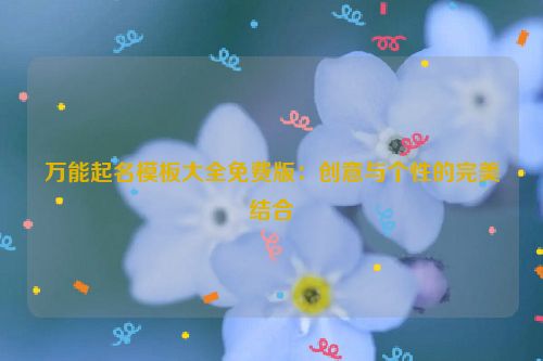 万能起名模板大全免费版：创意与个性的完美结合