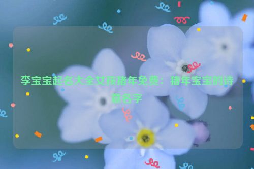 李宝宝起名大全女孩猪年免费：猪年宝宝的诗意名字