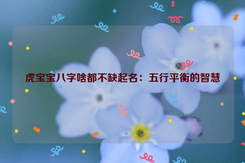 虎宝宝八字啥都不缺起名：五行平衡的智慧