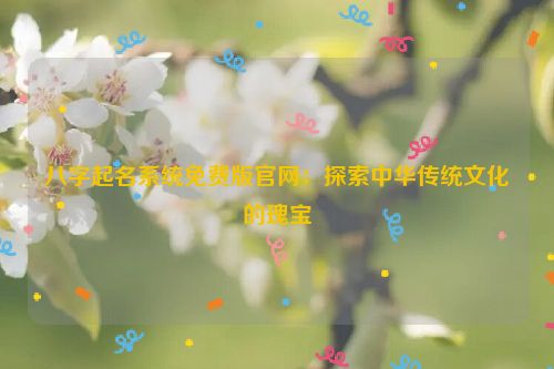 八字起名系统免费版官网：探索中华传统文化的瑰宝