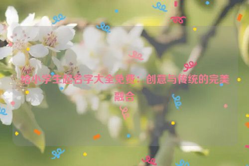 给小学生起名字大全免费：创意与传统的完美融合