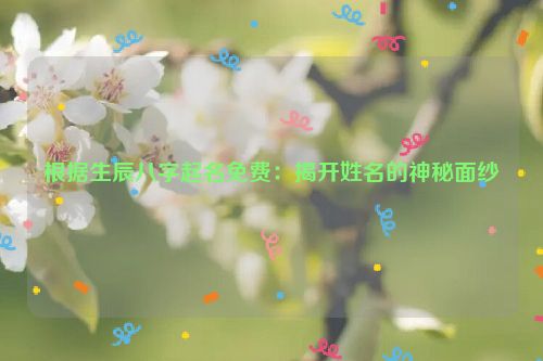 根据生辰八字起名免费：揭开姓名的神秘面纱