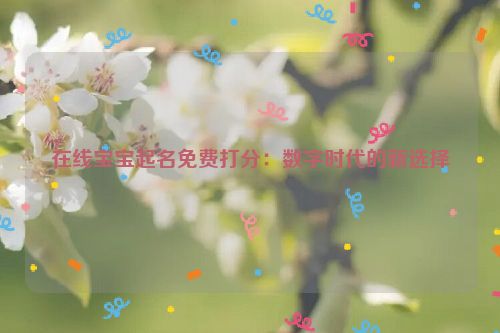 在线宝宝起名免费打分：数字时代的新选择