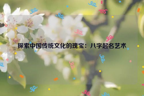 探索中国传统文化的瑰宝：八字起名艺术