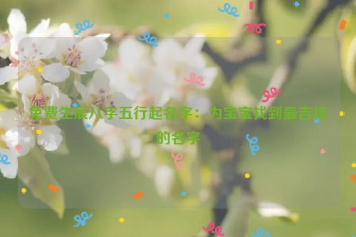 免费生辰八字五行起名字：为宝宝找到最吉祥的名字