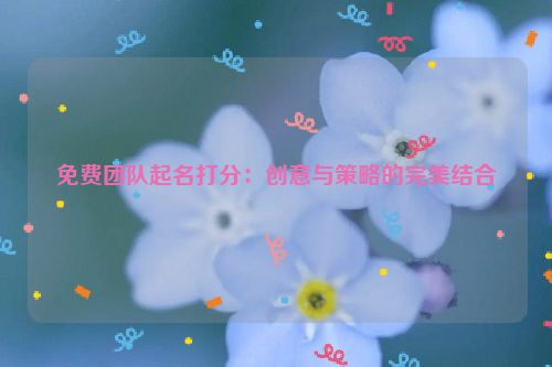 免费团队起名打分：创意与策略的完美结合