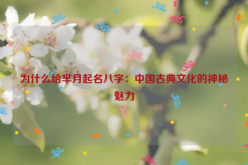 为什么给芈月起名八字：中国古典文化的神秘魅力