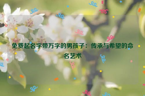 免费起名字带万字的男孩子：传承与希望的命名艺术