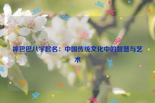 神巴巴八字起名：中国传统文化中的智慧与艺术