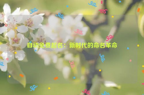 自动免费起名：新时代的命名革命