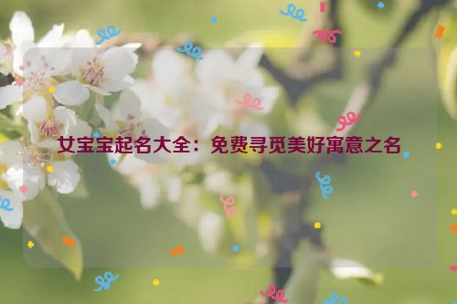 女宝宝起名大全：免费寻觅美好寓意之名