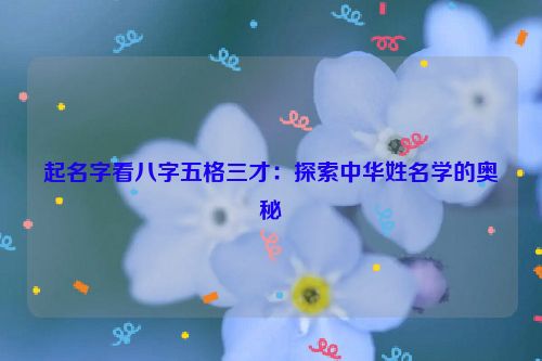 起名字看八字五格三才：探索中华姓名学的奥秘