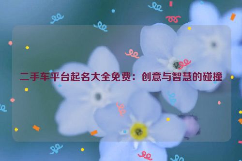 二手车平台起名大全免费：创意与智慧的碰撞