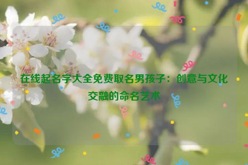 在线起名字大全免费取名男孩子：创意与文化交融的命名艺术