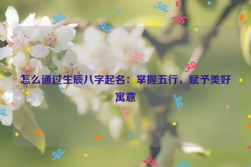 怎么通过生辰八字起名：掌握五行，赋予美好寓意