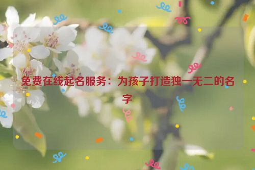 免费在线起名服务：为孩子打造独一无二的名字