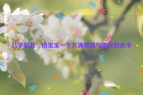 八字起名：给宝宝一个充满智慧与美好的名字