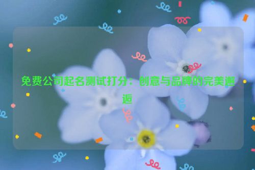 免费公司起名测试打分：创意与品牌的完美邂逅