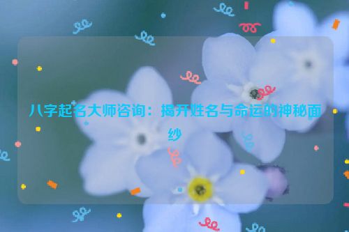 八字起名大师咨询：揭开姓名与命运的神秘面纱