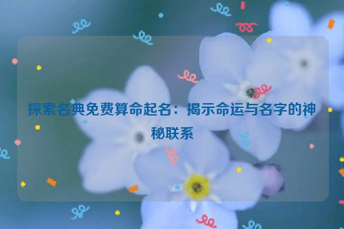 探索名典免费算命起名：揭示命运与名字的神秘联系