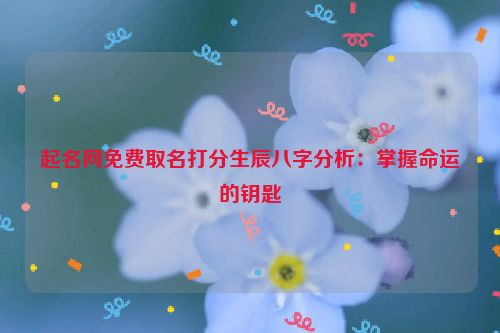 起名网免费取名打分生辰八字分析：掌握命运的钥匙