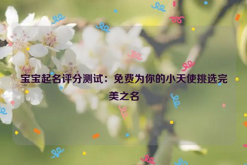 宝宝起名评分测试：免费为你的小天使挑选完美之名