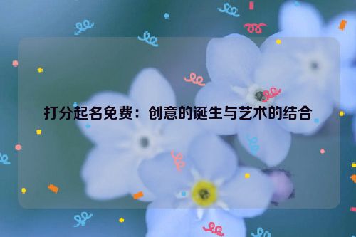 打分起名免费：创意的诞生与艺术的结合