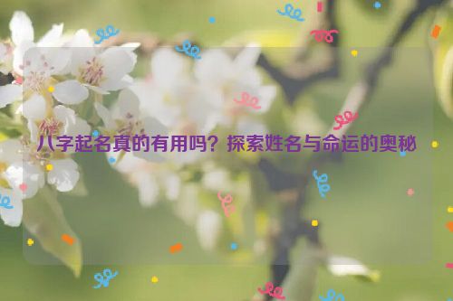 八字起名真的有用吗？探索姓名与命运的奥秘