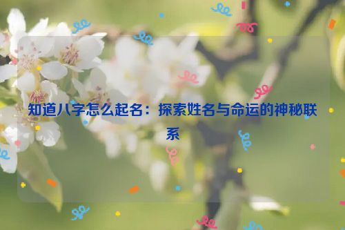 知道八字怎么起名：探索姓名与命运的神秘联系