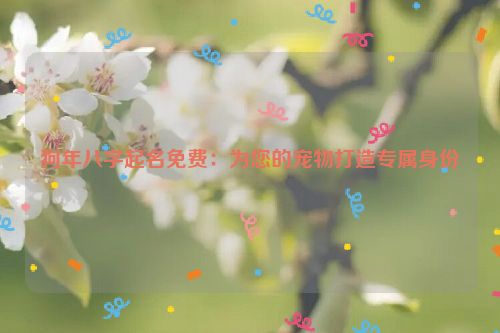 狗年八字起名免费：为您的宠物打造专属身份