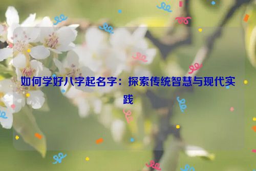 如何学好八字起名字：探索传统智慧与现代实践