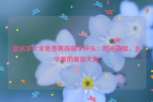 起名字大全免费男孩明字开头：明光璀璨，名字里的星辰大海