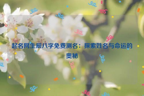 起名网生辰八字免费测名：探索姓名与命运的奥秘