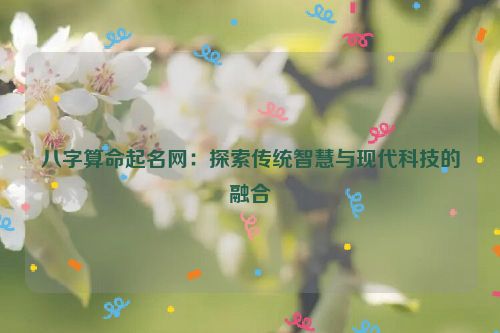 八字算命起名网：探索传统智慧与现代科技的融合