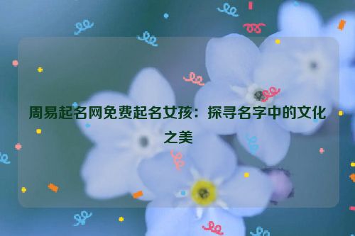 周易起名网免费起名女孩：探寻名字中的文化之美