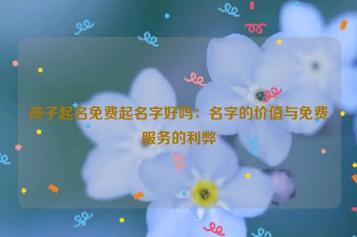 孩子起名免费起名字好吗：名字的价值与免费服务的利弊