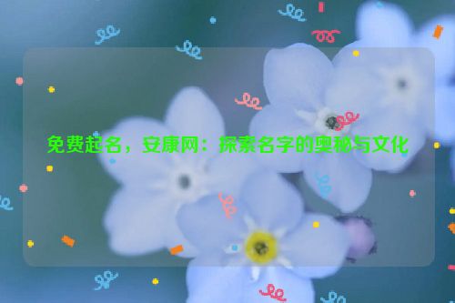 免费起名，安康网：探索名字的奥秘与文化