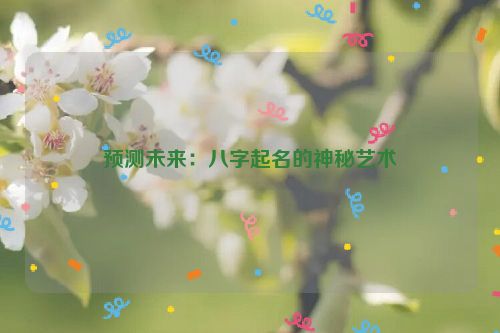 预测未来：八字起名的神秘艺术