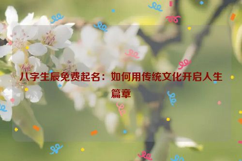 八字生辰免费起名：如何用传统文化开启人生篇章